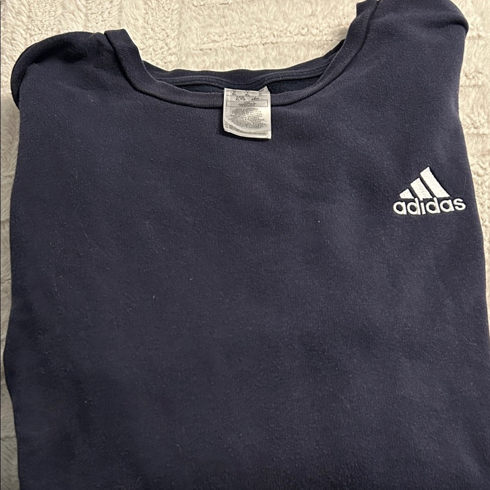 Adidas Dark Blue Crewneck with White Logo